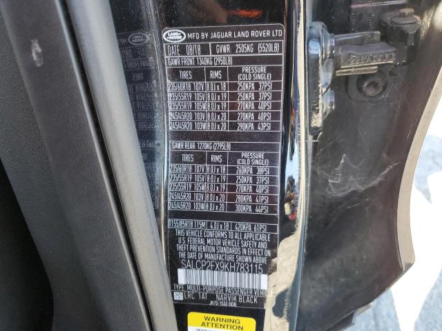 2019 LAND ROVER DISCOVERY SALCP2FX9KH783115