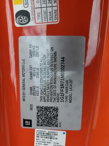 2021 CHEVROLET CAMARO LZ 1G1FF1R71M0102744