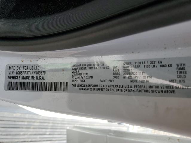 2022 RAM 1500 LARAM 1C6SRFJT1NN109370