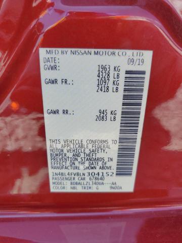 2020 NISSAN ALTIMA PLA 1N4BL4FV8LN304152