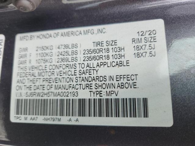 2021 HONDA CR-V EX 5J6RW2H57MA002193