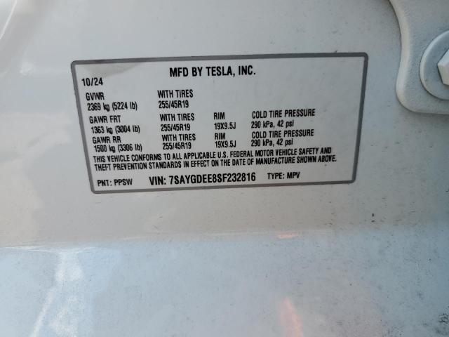 2025 TESLA MODEL Y 7SAYGDEE8SF232816