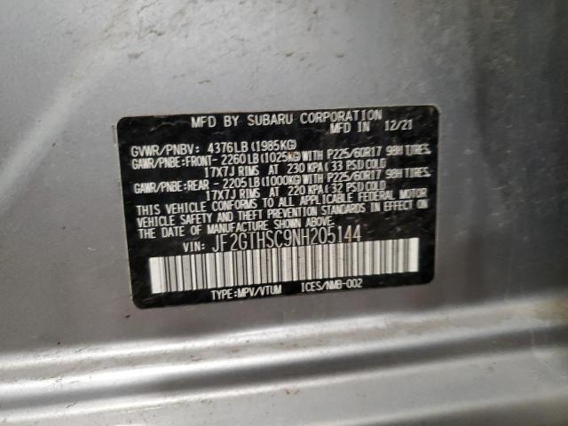 2022 SUBARU CROSSTREK JF2GTHSC9NH205144