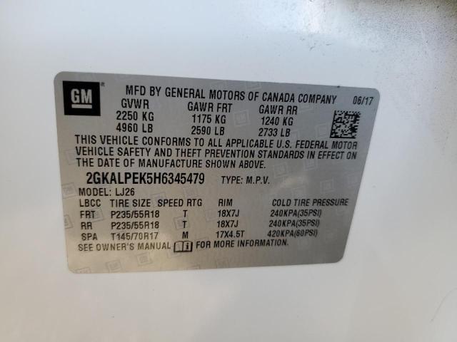 2017 GMC TERRAIN SL 2GKALPEK5H6345479