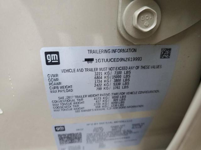 2022 GMC SIERRA K15 1GTUUCED9NZ619993