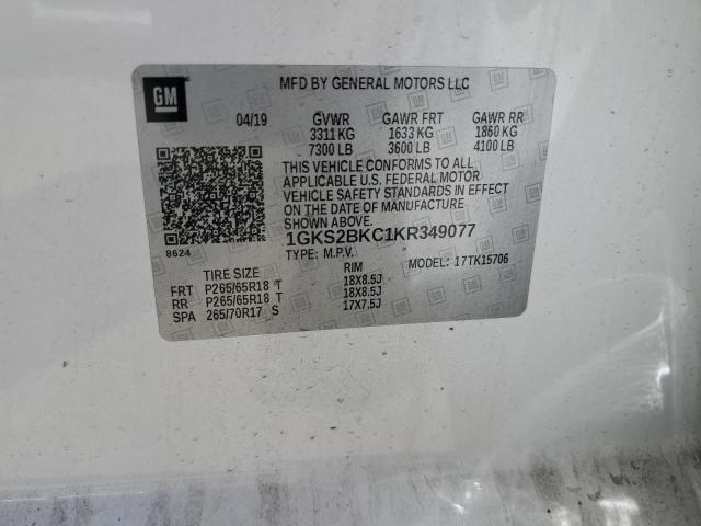 2019 GMC YUKON SLT 1GKS2BKC1KR349077