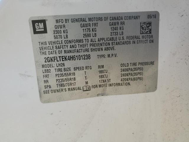 2017 GMC TERRAIN SL 2GKFLTEK4H6101238