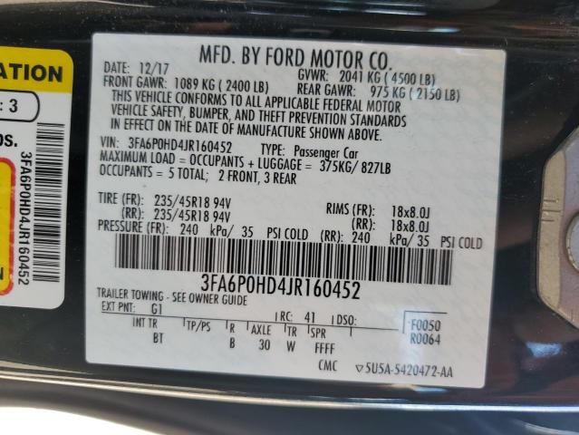 2018 FORD FUSION SE - 3FA6P0HD4JR160452