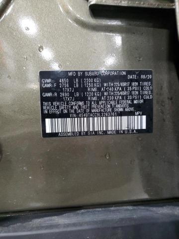 2020 SUBARU OUTBACK PR 4S4BTACC9L3263761