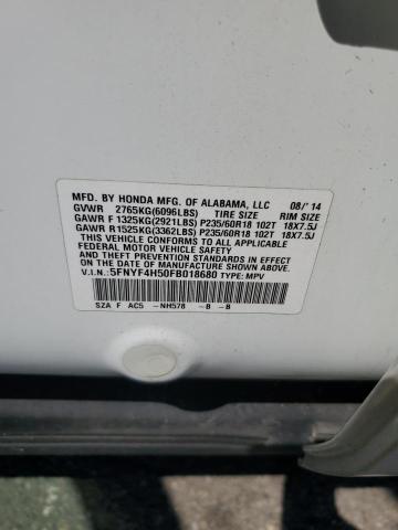 2015 HONDA PILOT EXL 5FNYF4H50FB018680