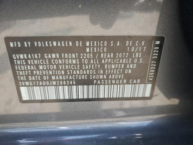 2018 VOLKSWAGEN GOLF S 3VWG17AU0JM266345