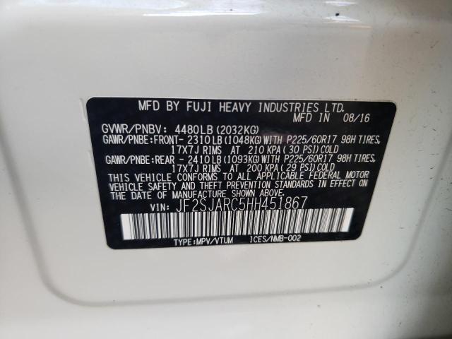 2017 SUBARU FORESTER 2 JF2SJARC5HH451867