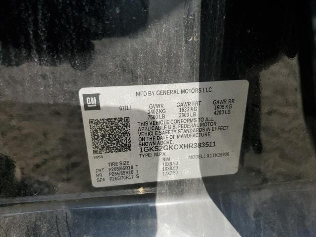 2017 GMC YUKON XL K 1GKS2GKCXHR383511