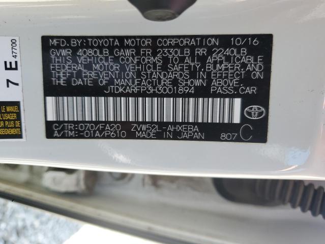 2017 TOYOTA PRIUS PRIM JTDKARFP3H3001894