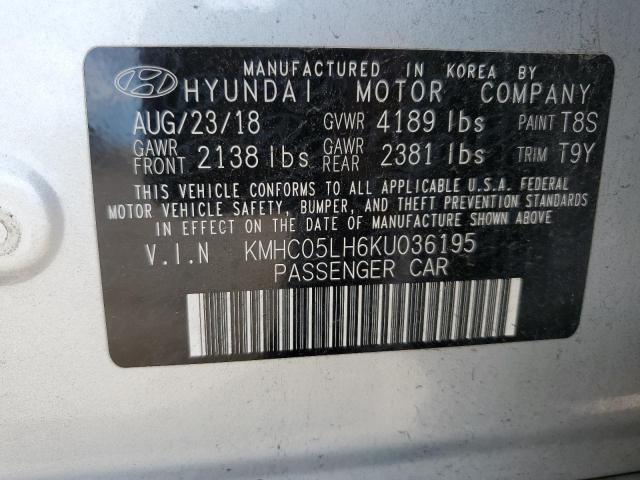 2019 HYUNDAI IONIQ LIMITED KMHC05LH6KU036195