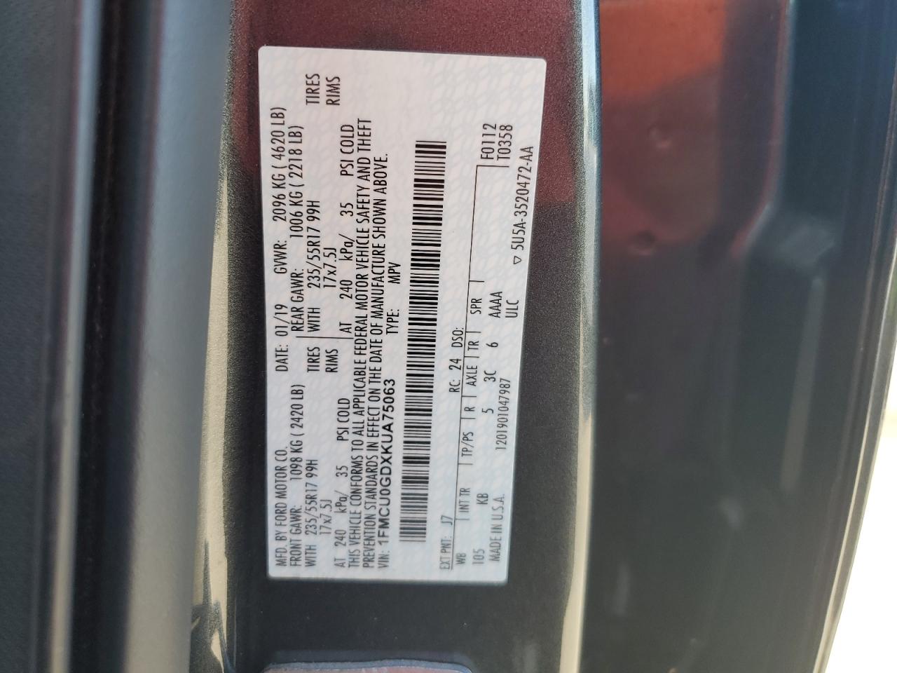 Ford Escape se 2019