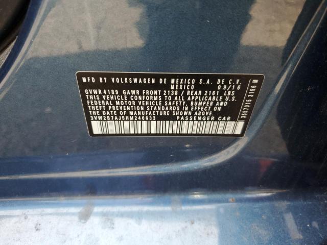 2017 VOLKSWAGEN JETTA S - 3VW2B7AJ5HM246633