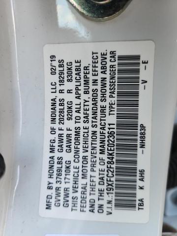 2019 HONDA CIVIC SPOR - 19XFC2F84KE023611