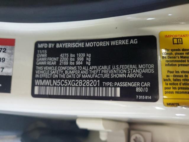 2016 MINI COOPER CLU WMWLN5C5XG2B28201
