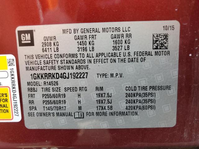 2016 GMC ACADIA SLT-1 - 1GKKRRKD4GJ192227