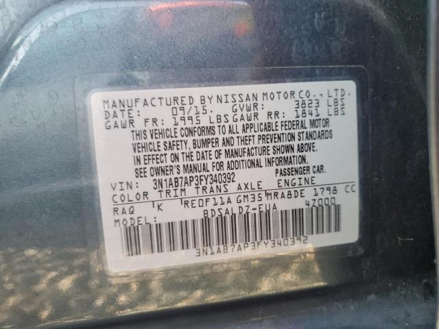 2015 NISSAN SENTRA S 3N1AB7AP3FY340392