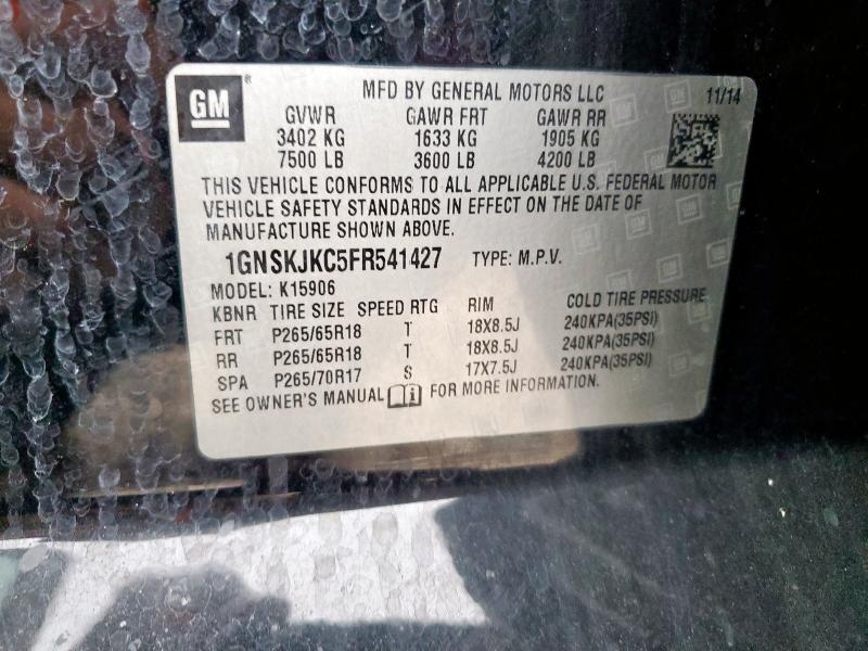 2015 CHEVROLET SUBURBAN K1500 LT 1GNSKJKC5FR541427