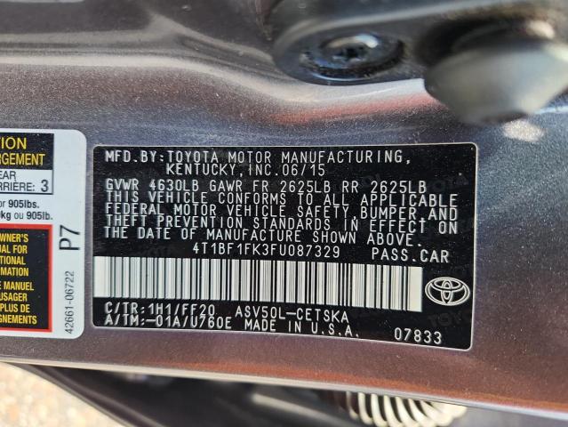 2015 TOYOTA CAMRY LE - 4T1BF1FK3FU087329