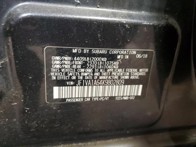2019 SUBARU WRX JF1VA1A64K9802809