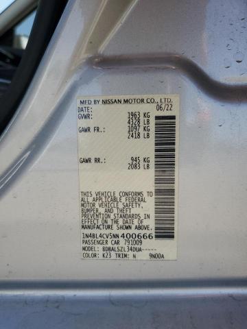 2022 NISSAN ALTIMA SR 1N4BL4CV5NN400666