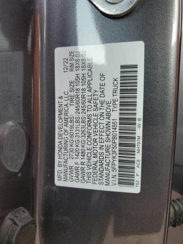 2023 HONDA RIDGELINE RTL 5FPYK3F50PB014551