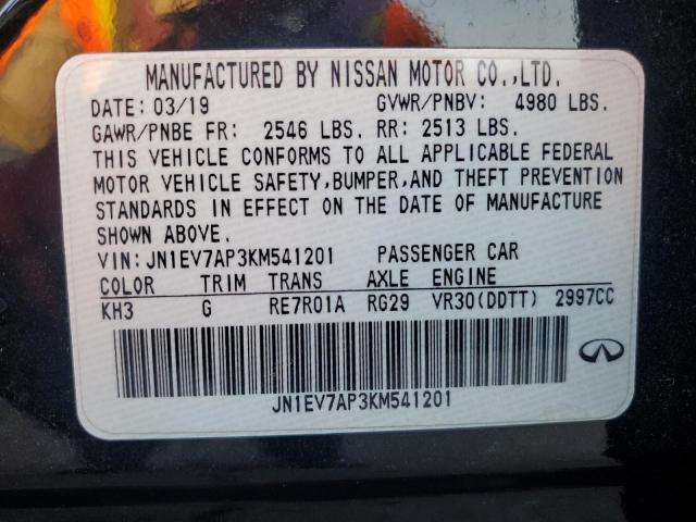2019 INFINITI Q50 LUXE JN1EV7AP3KM541201