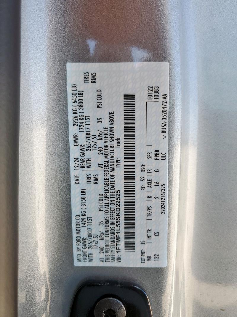 2025 FORD F150 XL 1FTMF1L55SKD22525