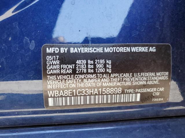 2017 BMW 330E WBA8E1C33HA158898