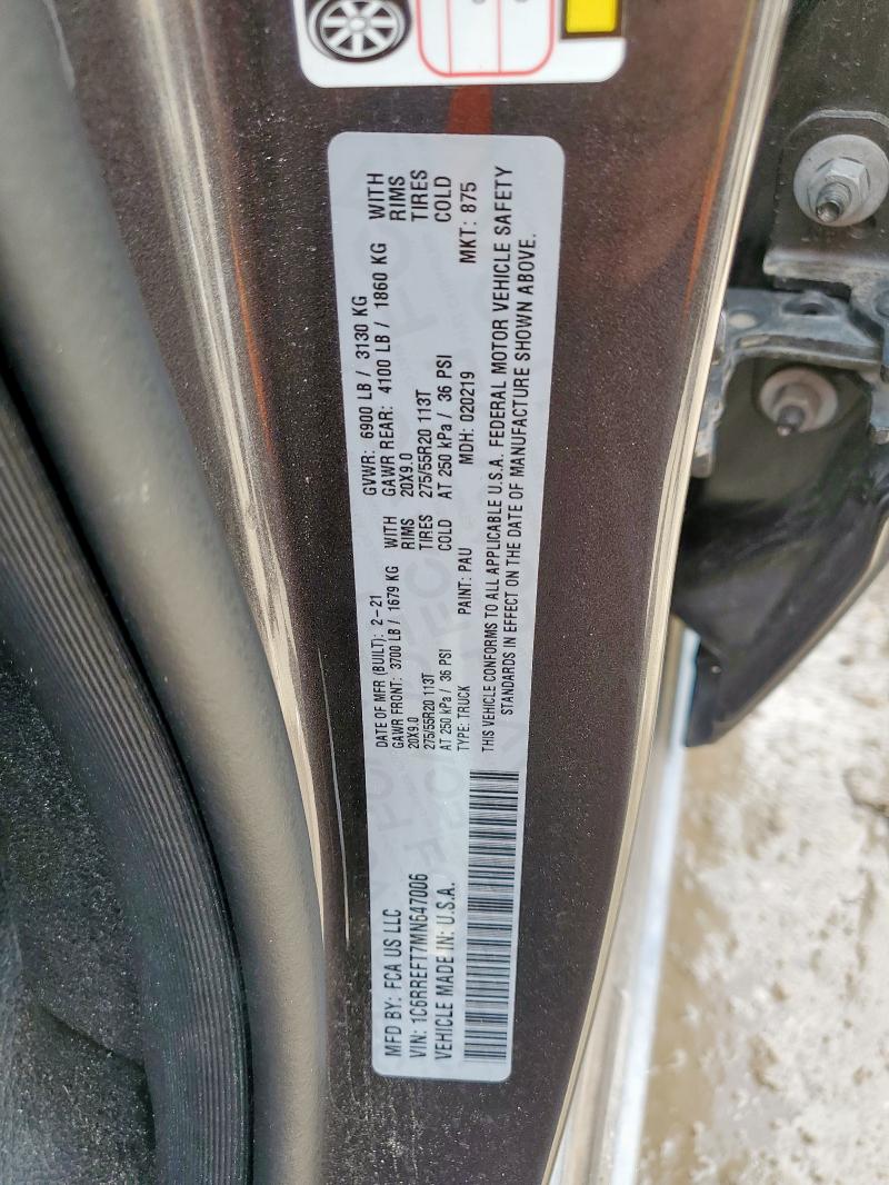 2021 RAM 1500 BIG H 1C6RREFT7MN647006