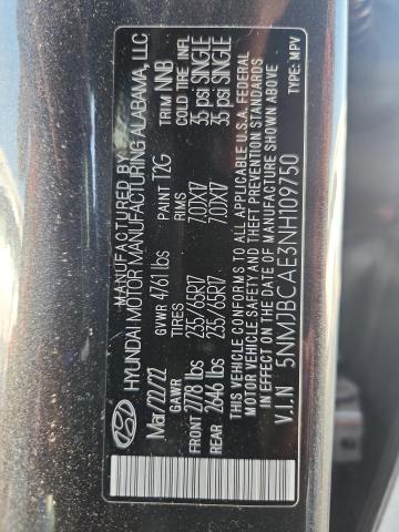 2022 HYUNDAI TUCSON SEL 5NMJBCAE3NH109750