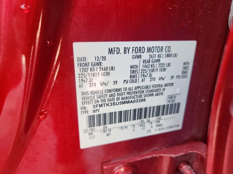 2021 FORD MUSTANG MA 3FMTK3SU5MMA03399