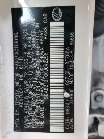 2019 LEXUS ES 350 - 58ABZ1B1XKU042296