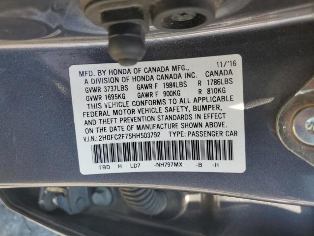 2017 HONDA CIVIC EX 2HGFC2F75HH503792