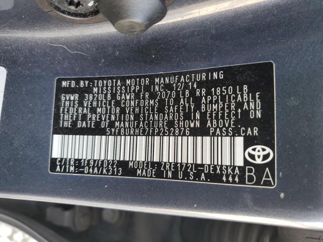 2015 TOYOTA COROLLA L - 5YFBURHE7FP252876