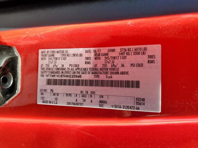 2017 FORD F150 1FTMF1C87HKE25948