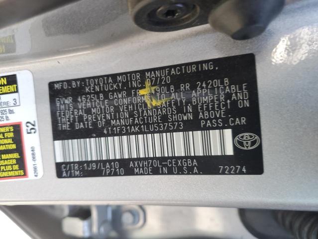 2020 TOYOTA CAMRY XLE - 4T1F31AK1LU537573
