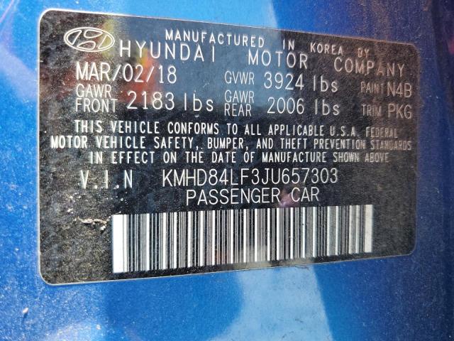 2018 HYUNDAI ELANTRA SE KMHD84LF3JU657303