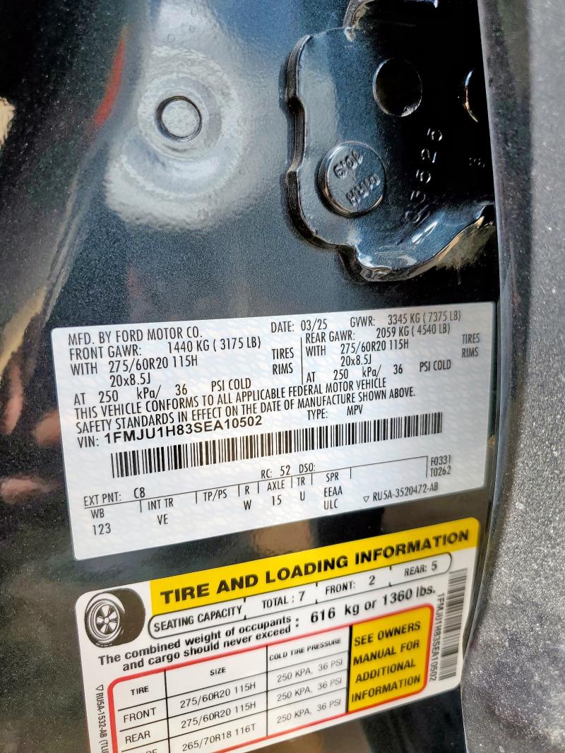 2025 FORD EXPEDITION 1FMJU1H83SEA10502