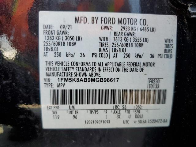 2021 FORD EXPLORER POLICE INTERCEPTOR 1FM5K8AB9MGB98617