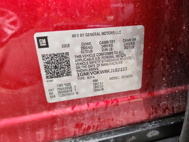 2019 CHEVROLET TRAVERSE L - 1GNEVGKW8KJ182133