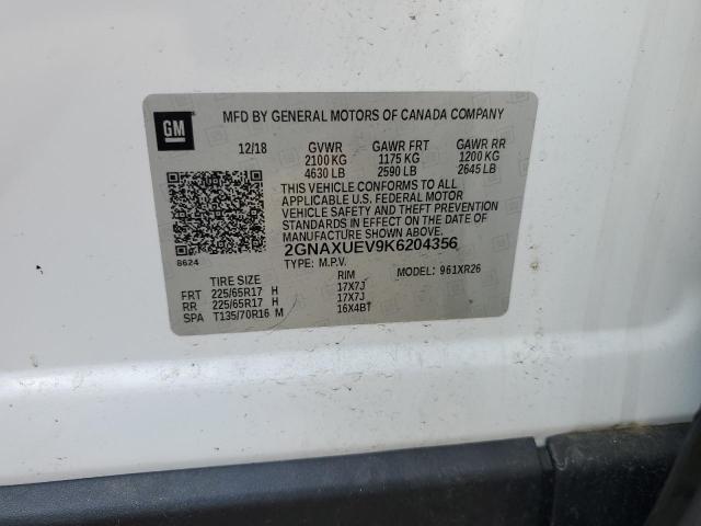 2019 CHEVROLET EQUINOX LT 2GNAXUEV9K6204356