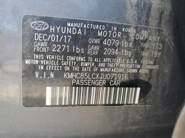 2018 HYUNDAI IONIQ LIMI KMHC85LCXJU071916