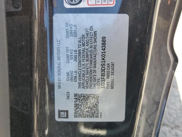 2019 CHEVROLET CAMARO LS 1G1FB3DS1K0143889