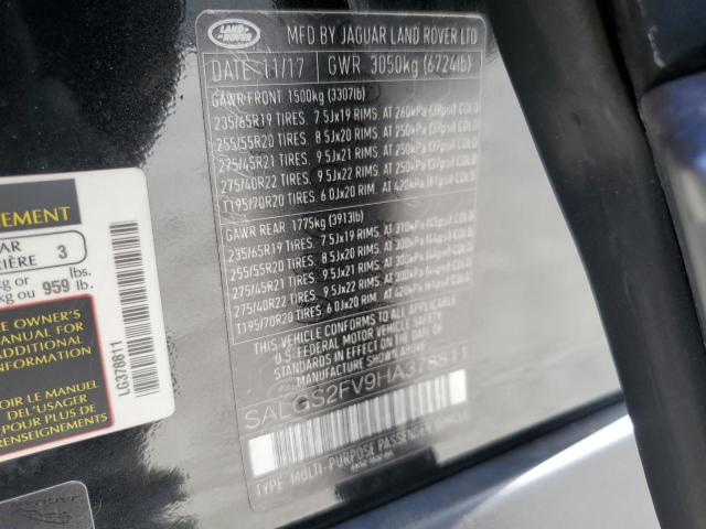 2017 LAND ROVER RANGE ROVE SALGS2FV9HA378811