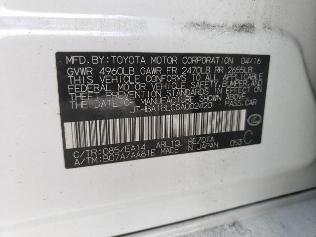 2016 LEXUS GS 200T BA JTHBA1BL0GA002420